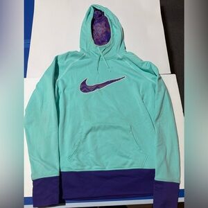 Nike Men's Aqua and Purple Hoodie